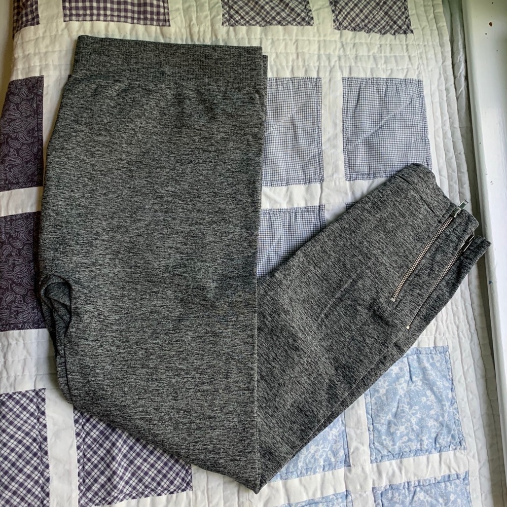 Heather leggings with zipper